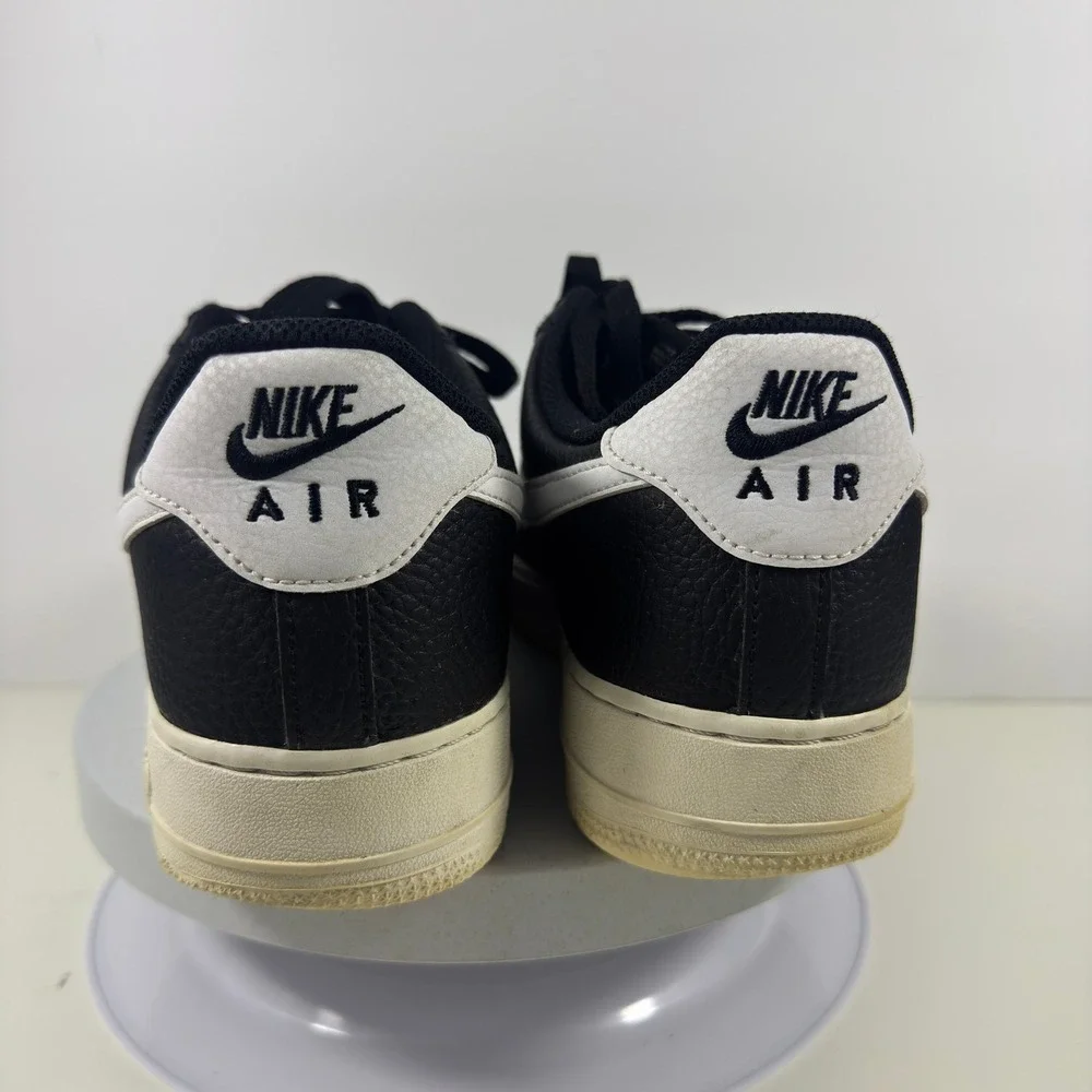 Nike Air‎ Force 1 Low Men Sneakers Black White Leather Casual Shoes Size 10